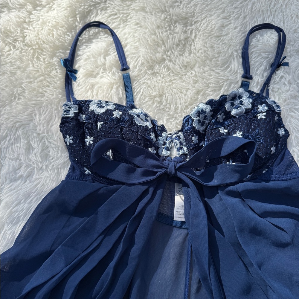 Victoria’s Secret Navy Sheer Mesh Babydoll - image 4